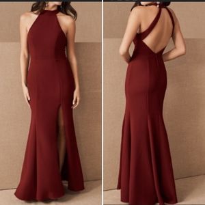 BHLDN Montreal Crepe Maxi Bridesmaids Dress (Bordeaux)